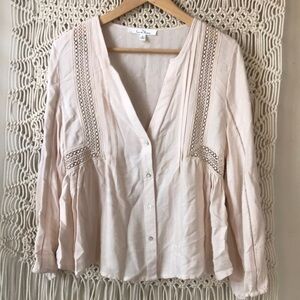Love tree pale pink button down blouse sz S